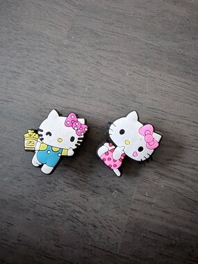 CROCS Hello Kitty Pink Bow & Blue Outfit Shoe Charms